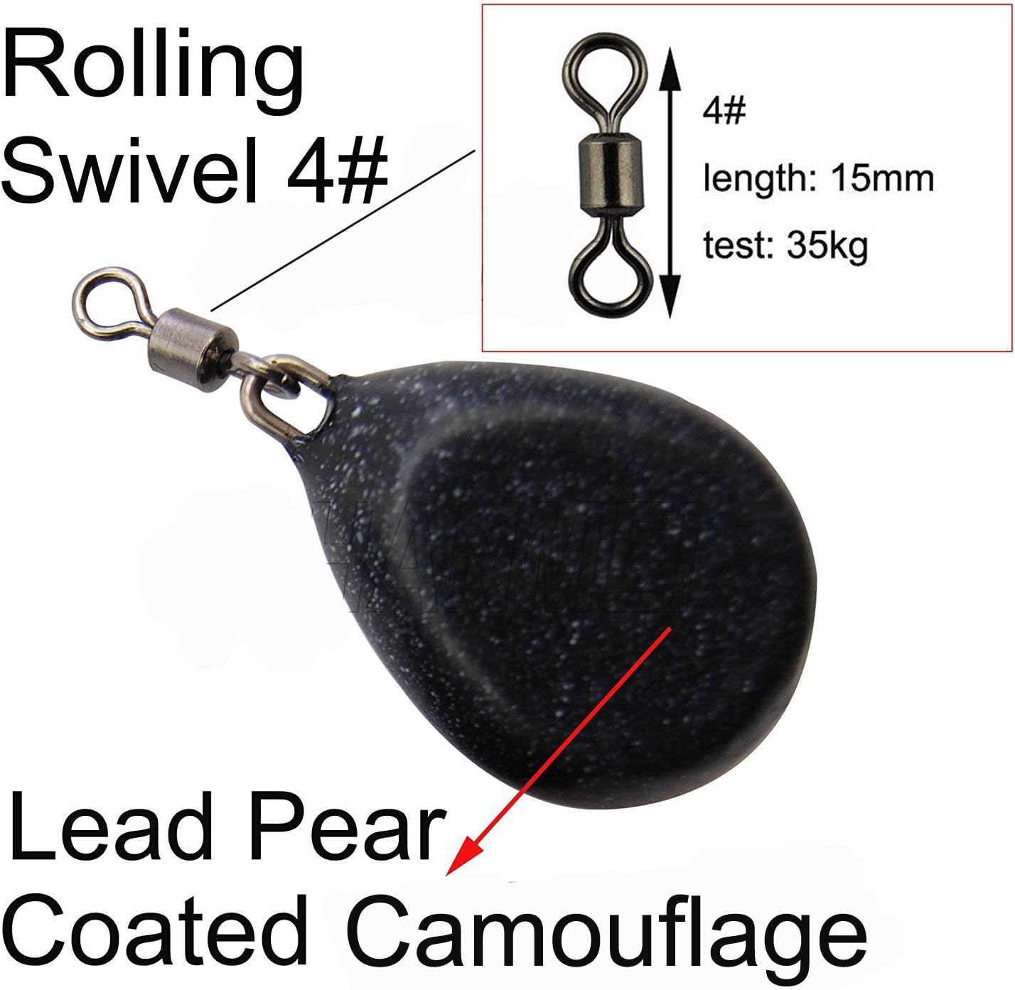 JSHANMEI Carp Fishing Weights Fishing Sinkers 2OZ Coated Flat Sinker