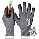 DEX FIT Cru953H Level A9 Cut Resistant Gloves, Fiberglass-Free, Power Grip Foam Nitrile, 3D Comfort Fit, Touchscreen, 13-Gauge for Sheet Metal, Stamping, Glass, Recycling; Gray L (9) 1 Pair