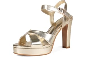 Abbleet Platform High Heels for Women Strappy Chunky Heels Sandals for Women Open Toe Block Heeled Sandals with Ankle Strap Summer Dress Shoes