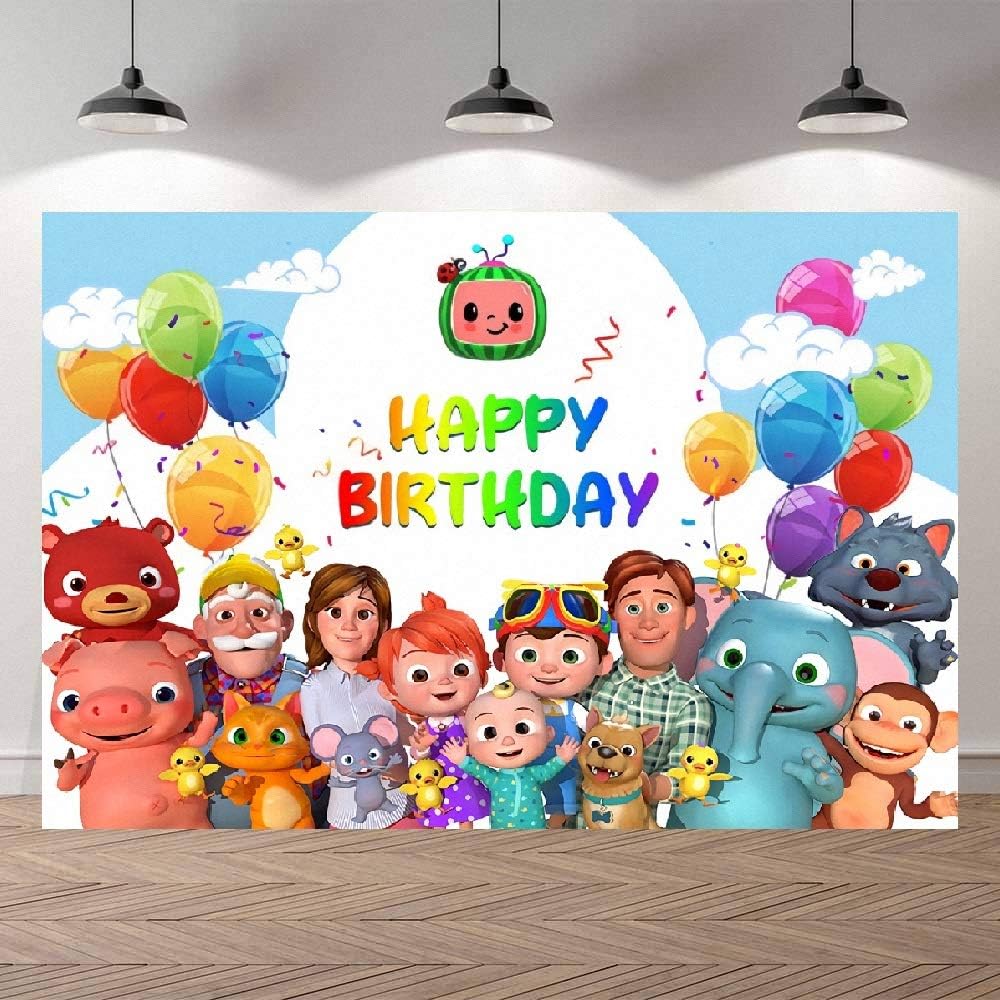 Cartoon Backdrop for Birthday Decorations