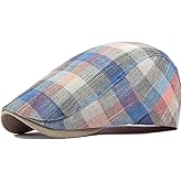 Qianuer Newsboy Hats Adjustable Ivy Flat Cap Gatsby Cabbie Driving Beret for Men Women