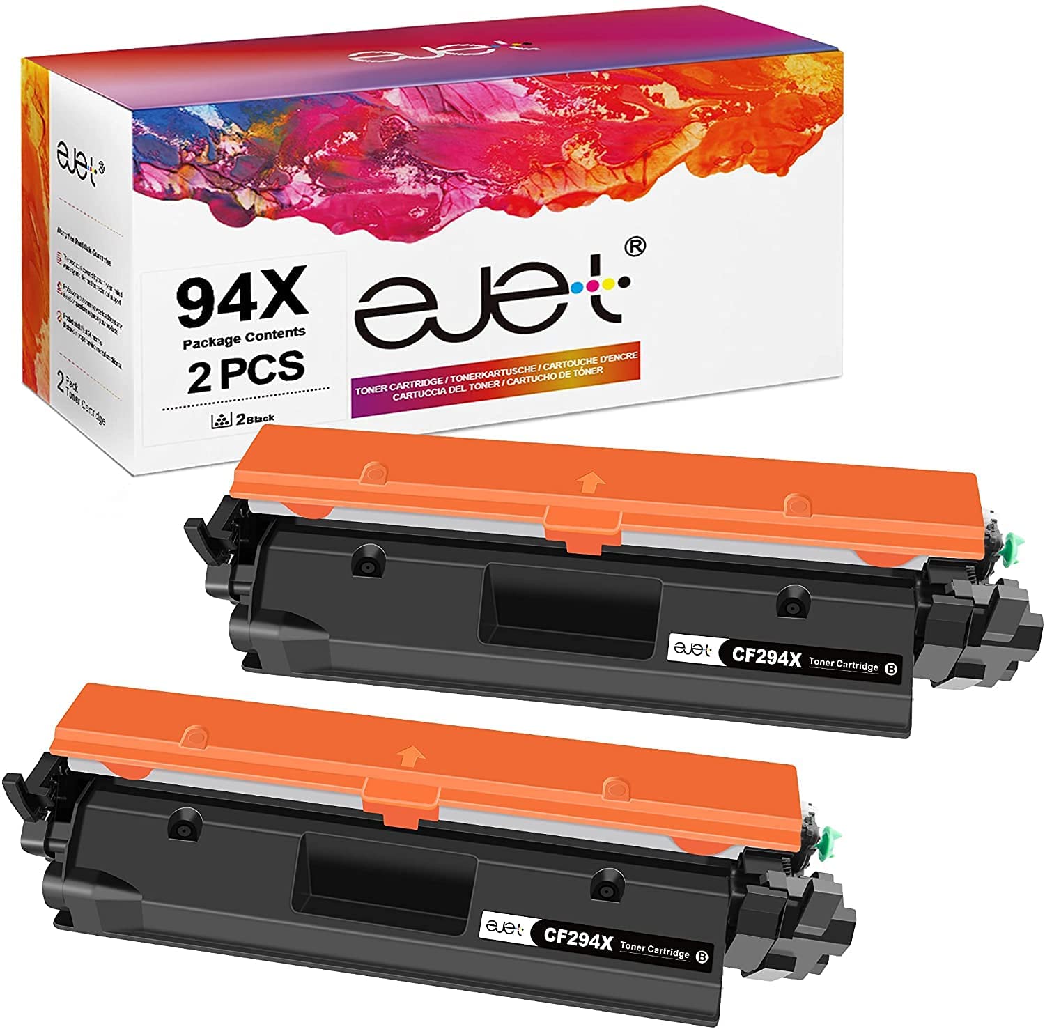 ejet 94X Toner Cartridges for HP 94 X CF294X CF 294A Compatible with LaserJet Pro MFP M148dw M148fdw M149fdw M118dw M148 M149 M118(Black, 2-Pack)
