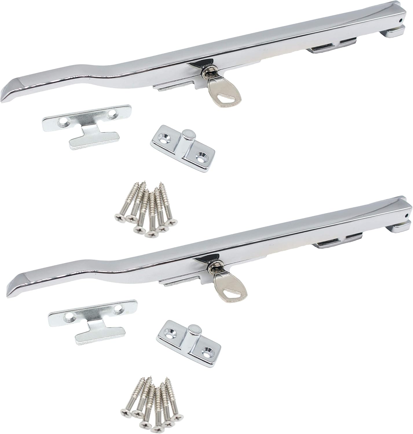 Window Stay Arm Locking Handle Polished Chrome - Pack of 2