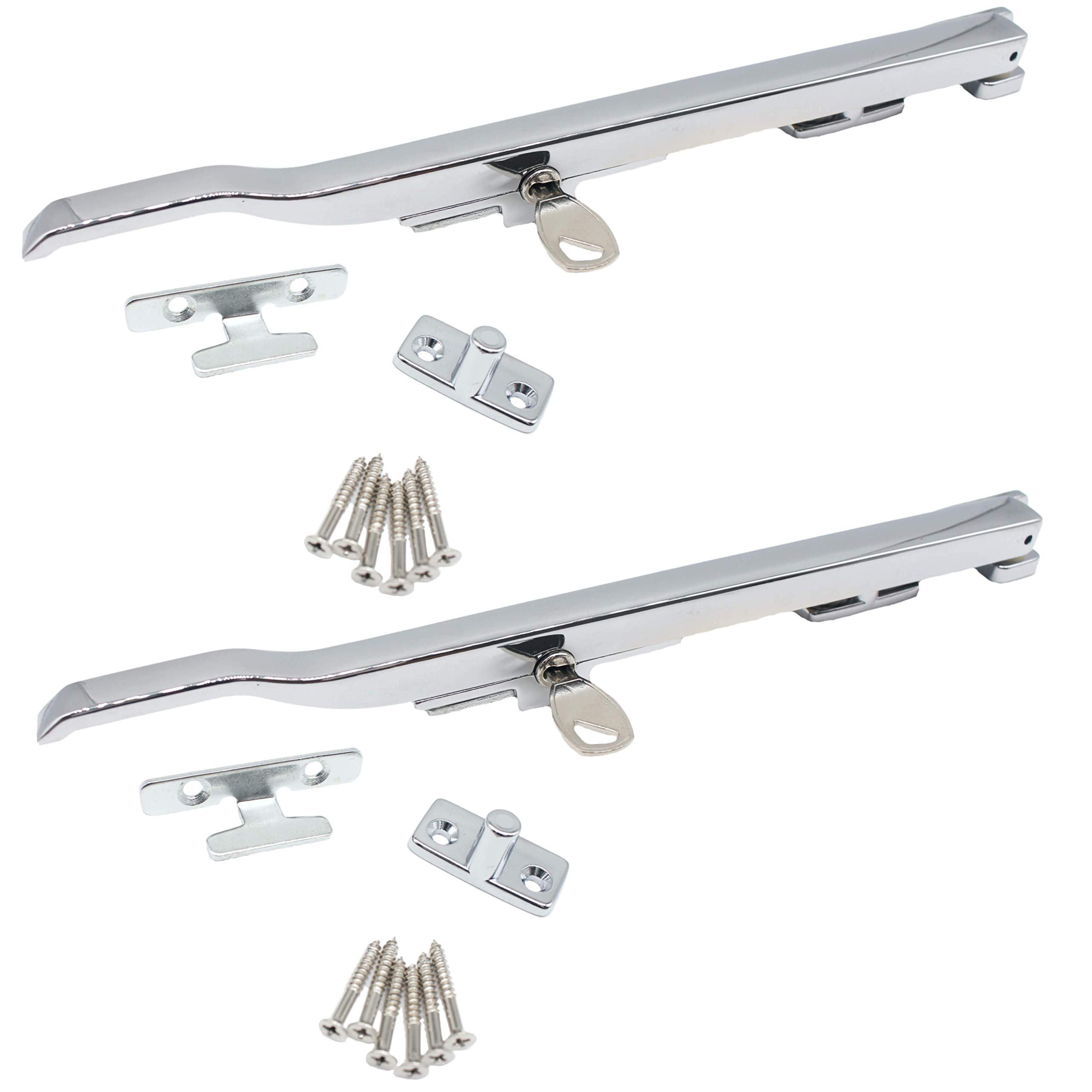 Window Stay Arm Locking Handle Polished Chrome - Pack of 2