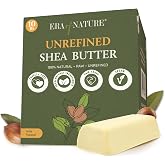 era of nature Organic Unrefined Raw African Ivory White Shea Butter 16oz - Moisturizing Raw Shea Butter Bar for Skin &amp; Hair, DIY Lip Balm Base, Cream, Soap &amp; Lotion Making Supplies Kit, Skincare