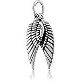 WithLoveSilver Sterling Silver 925 2 Pieces Oxidized Angel Wings Pendant