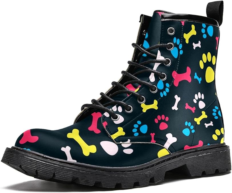 Women's Lace Fashion Boot,Dog Paw Prints And Bones Amazon.co.uk Shoes