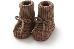 Neiwech Baby Booties Newborn First Walkers Knit Bootie Cozy Warm Soft Sock Shoes for Infant Boys Girls