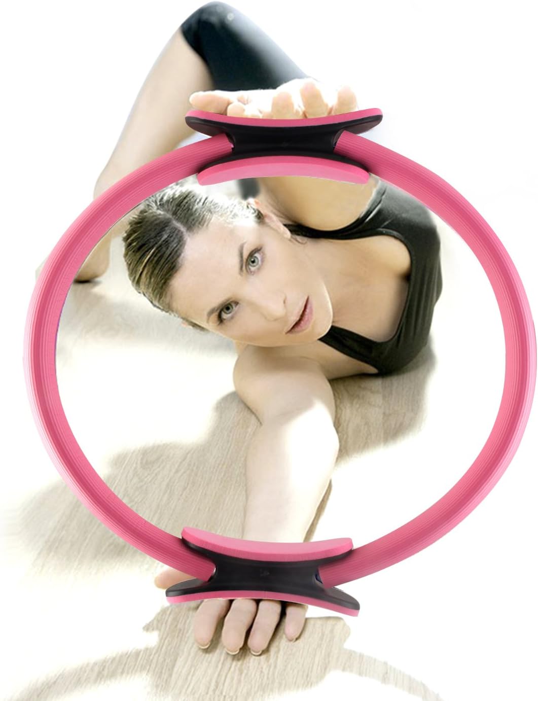 Pilates Ring Pilates Circle, Fitness Circle, Pilates Resistance Ring, Pilates Magic Circle for Toning / Sculpting Inner Thighs Fitness Training, Full-Body Workout, 14 Inch Dual Grip Ring by Kictero