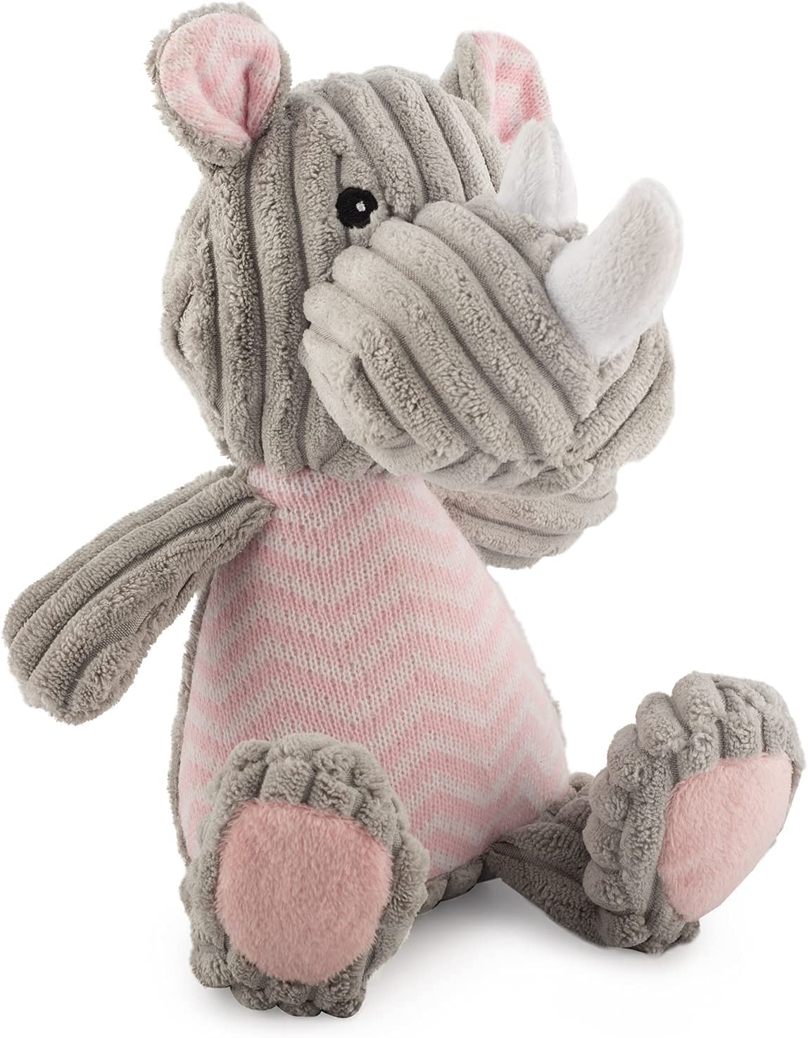 ACE KNITTED RHINO SQUEAKY DOG TOY