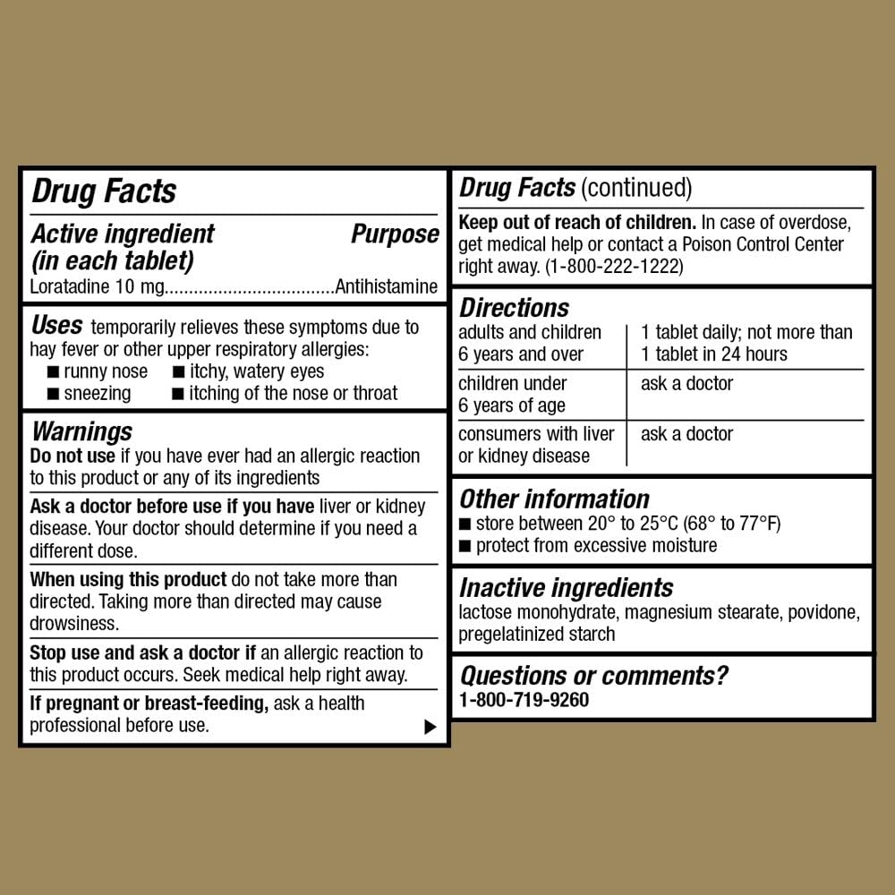 GoodSense Allergy Relief Loratadine Tablets, 10 mg, 365 Count Allergy Pills for Allergy Relief: Health & Personal Care