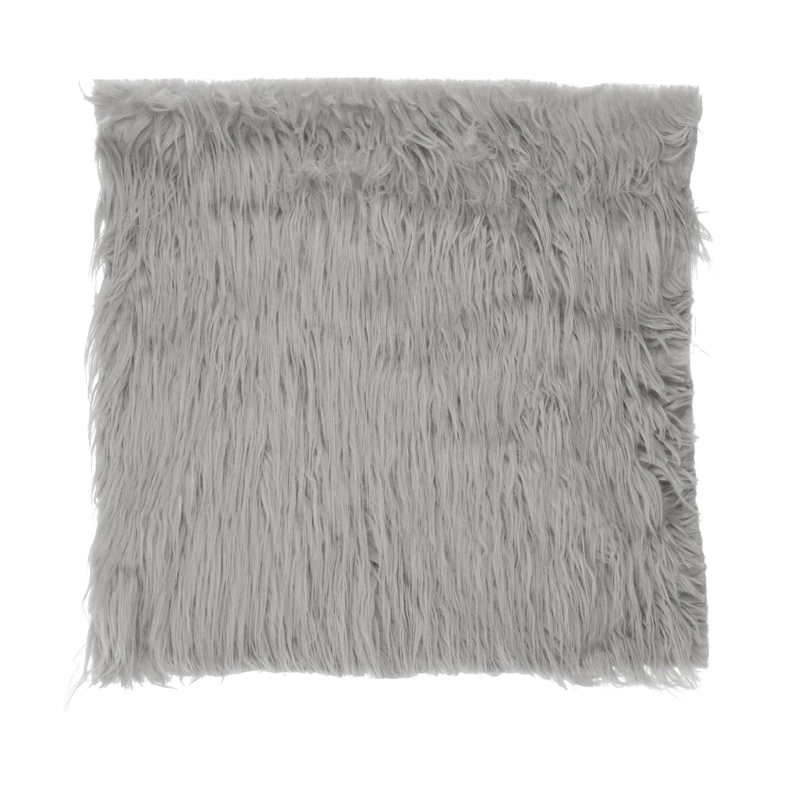 DMiotech 20"x20" Grey Faux Fur Square Fabric, Fluffy Faux Fur for Crafts, Gnomes, Animal Costumes, Cushions