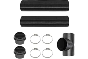 LIKACI Diesel Heater Duct Vent 75mm Diesel Air Parking Heater Pipe Ducting Warm Air Vent Outlet Kits T Shaped Hose Extendable Parking Vent Hose