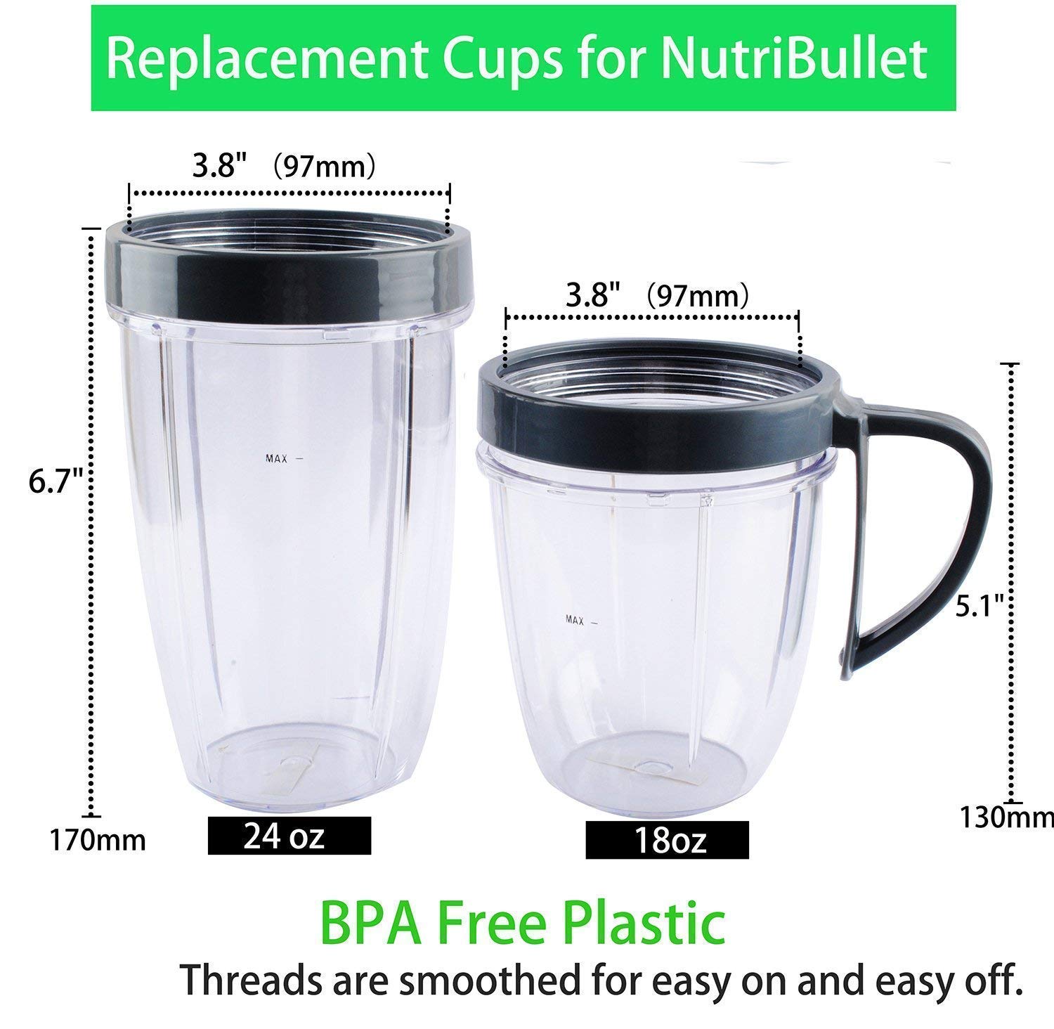 Becher Mit Dichtungssatz Ersatzteile Fur Die Nutribullet 900w Poweka Zubehor Fur Nutribullet Blade Mit Deckel Zahnradsatz 600w Serie