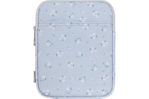 Dadanism 6-7 Inch Universal Padded Sleeve for 7" Colorsoft Signature Edition eReader 2024 and 6" eReader Book, Protective Sleeve Pouch Bag Carrying Case for Kobo E-Reader, Blue Floral