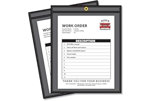 C-line Stitched Shop Ticket Holders with Black Backing -9-Inch x12-Inch -Pressboard -Clear, Black -25/Box (45912)