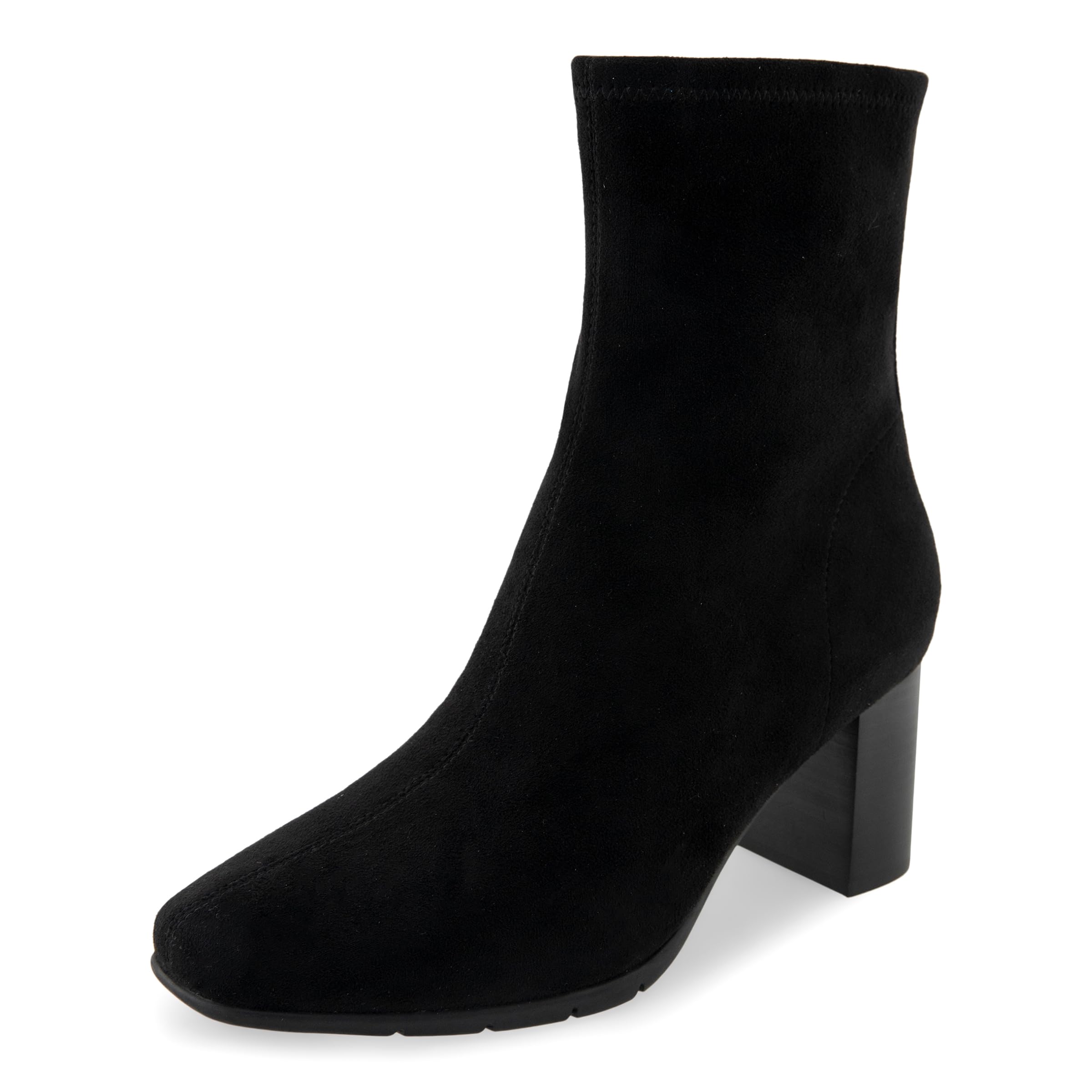 Aerosoles Women’s Miley Mid Calf Boot, Black Stretch Gabardine Fabric, 7