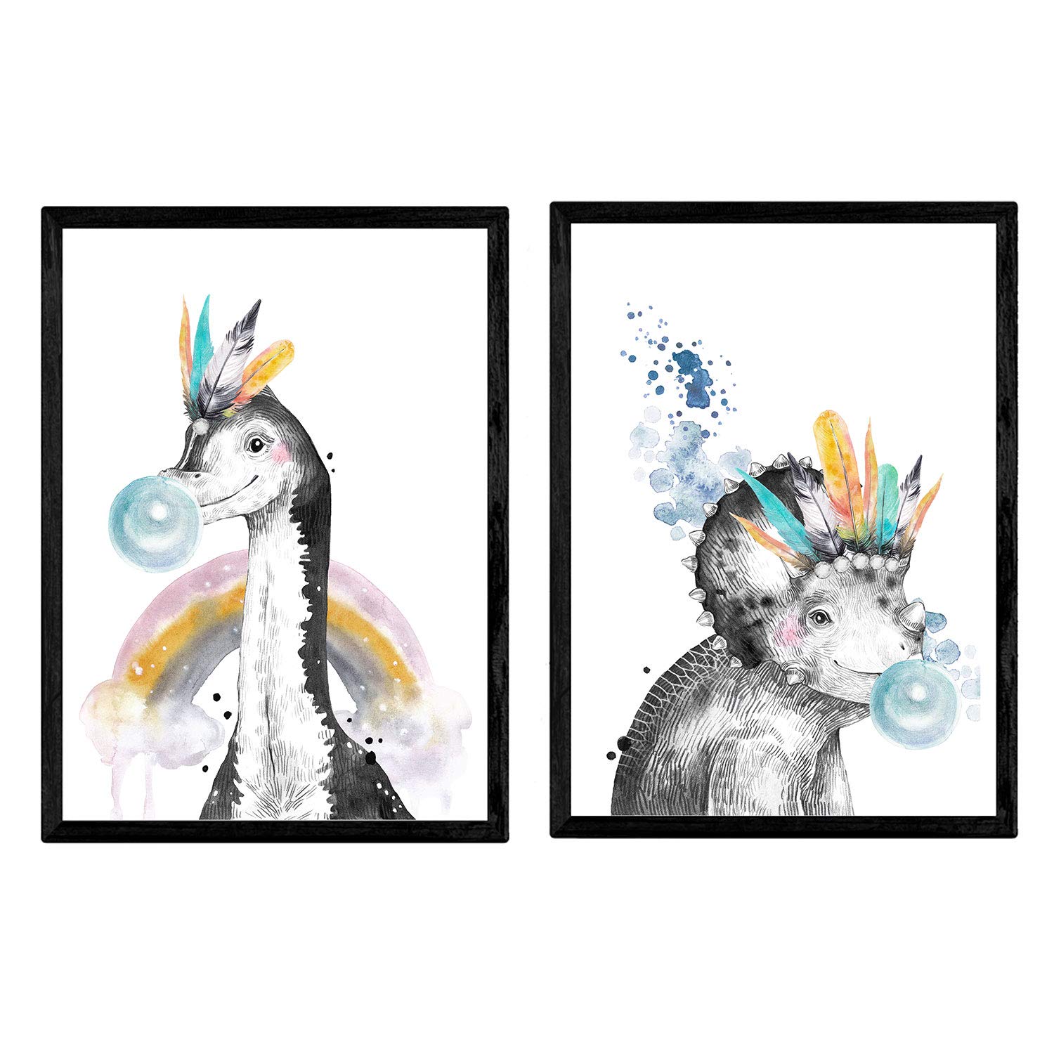 Nacnic Pack posters Dinosaur children. Dinosaur films for children. A4 size