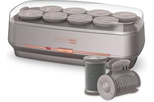 INFINITIPRO BY CONAIR Ceramic Flocked Hot Rollers for Long, Medium, and All Hair - Hair Curler - Hair Roller Clips Included - 2 inch Rollers