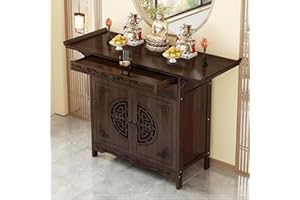 Solid Wood Offering Tables, Bamboo Meditation Tables, Buddhist Altar Tables with Drawers and Cabinet Doors, and Buddhist Alta