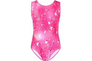TENVDA Gymnastics Leotards for Girls Sparkly Colorful One-Piece Kids Tumbling Outfit Size 2-12 Years Old