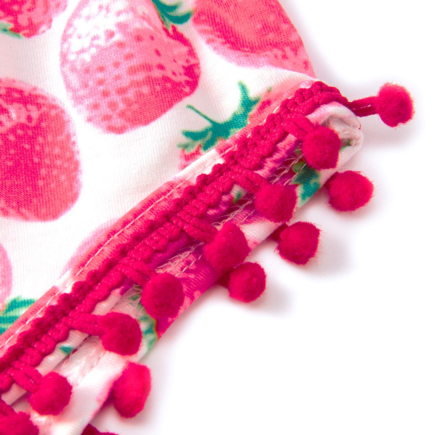 RAISEVERN Fruit Print Säugling Mädchen Outfit sicher Stoff Strampler rosa Kirsche Erdbeere ptinted Overall 6-12 Monate