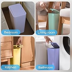 RTWDKFQ 3 Pack Bathroom Small Trash Can with