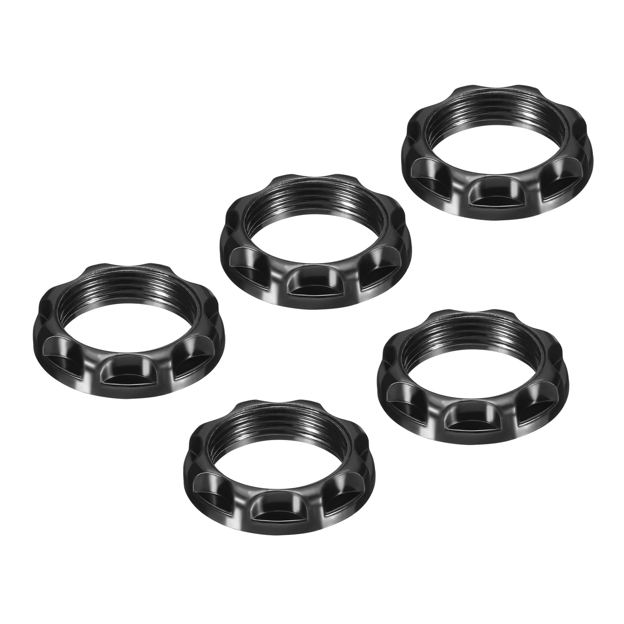 Photo 1 of PATIKIL E12 Light Socket Ring, 5 Pack Lamp Shade Holder Adapter Phenolic Ring for Light Fixtures, Black