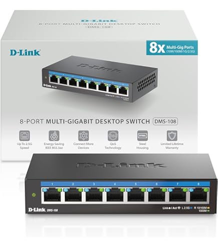 Amazon.com: D-Link 8-Port 2.5Gb PoE (90W) Unmanaged Gaming Switch