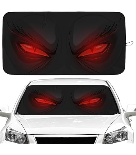 Parasol Coche Mal De Ojo Halloween - 76x140 Cm, Aluminio Reflectante, Universal Para SUV Y Furgonetas