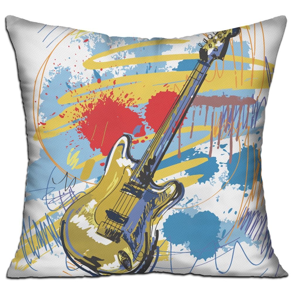 Amazon Com Wqbzl Guitar On Colour Fashion Decorative Throw Pillow
