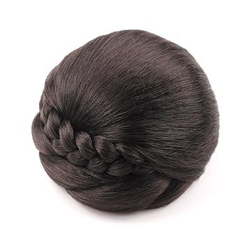 Natural Black Smilco Braid Hair Bun Clip In Hair Bun Extensions
