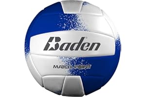 Baden Match Point Cushioned Synthetic LeatherOutdoor Recreation Backyard Volleyball + College Camp Ball All Ages Official Size 5