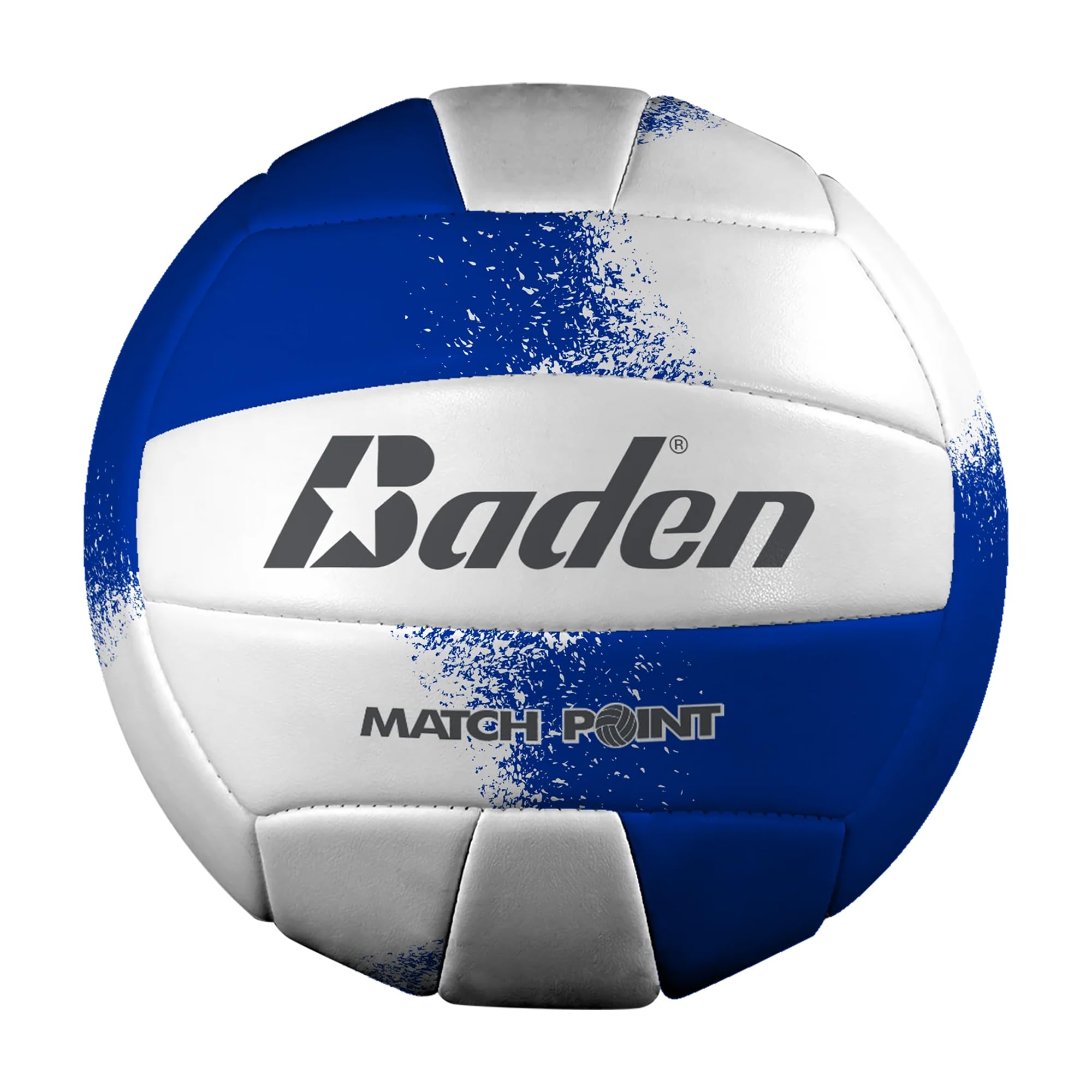 Baden | Match Point | Cushioned Synthetic Leather | Outdoor Recreation Backyard Volleyball + College Camp Ball | All Ages | Official Size 5 | Royal Blue/White