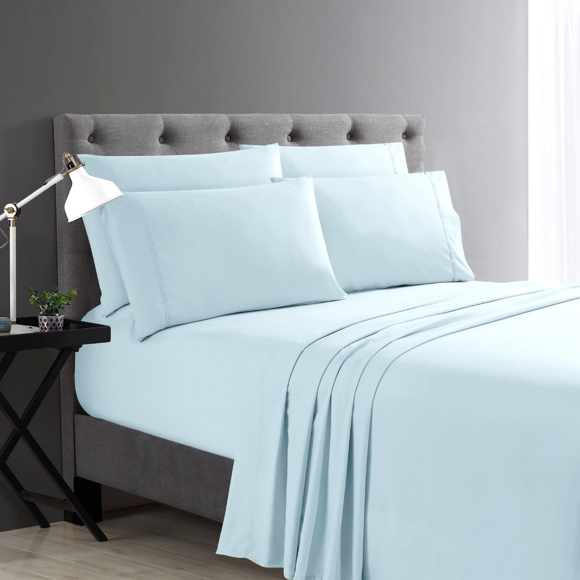 Home Collection Micro Caress Luxurious Sheet Set, 90GSM 4 -Piece Queen Size with 2 Additional Pillowcase, Aqua Color