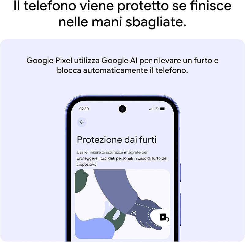 Pixel 10a - 7 anni di nuovi aggiornamenti e funzionalità, oltre 30 ore di autonomia, Guida fotografica, Gemini Live, Sicurezza Pixel - Viola lavanda, 128GB
