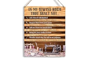 YCYD Retro Sewing Supplies Home Decor Wall Decor Sewing Accessories Wall Art Rustic Wooden Hanging Sign Quilting Supplies for Quilters Sewers Quilting Lovers Office Wall Home Sewing Room Living Room Decor