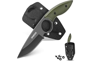 Omesio Fixed Blade Knife - 2.68" Compact Tactical Knife with Sheath | 420 Steel & G10 Handle | Survival EDC for Outdoor, Camp