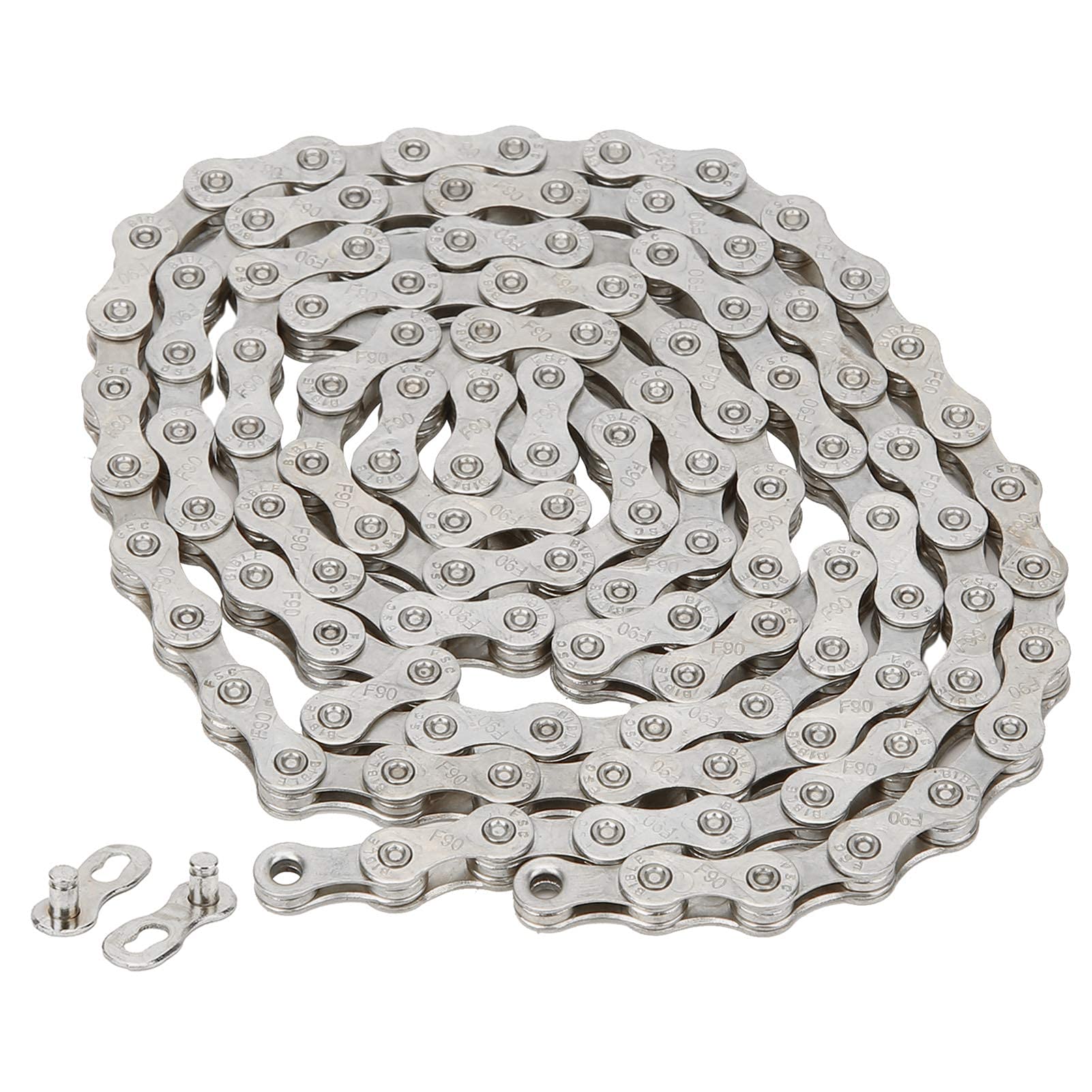 Alomejor 9 Speed Chain with 116 Links Adjustable Steel Mountain Road Folding Bike Chain Replacement(Silver)