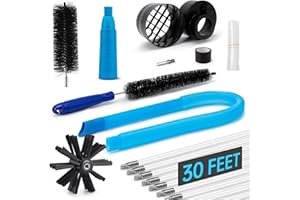 Morinoli Dryer Vent Cleaner Kit - 30 Feet, 10 Pcs Dryer Vent Duct Cleaning Kit with Vacuum Hose Attachment Brush, Lint Cleaner for Dryer Vent Trap with Dryer Vent Brush