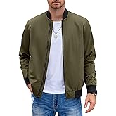 COOFANDY Men Bomber Jacket Lightweight Windbreaker Jackets Casual Softshell Flight Fashion Winter Fall Coat with Pocket