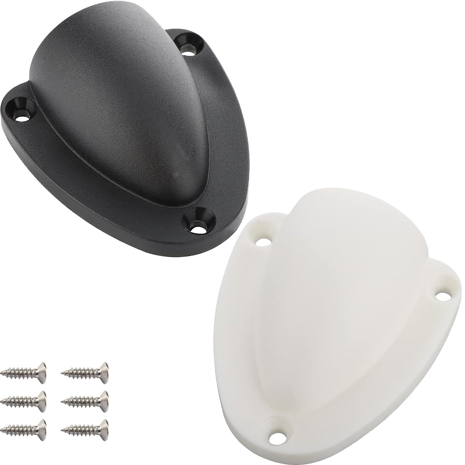 Ieron 2 Pcs Nylon Large Marine Wire Cable Vent Cover, Marine Clam Shell Vent Wire Cable Hose Vent Cover Boat Transducer Wiring Cover Clamshell Vent with Mounting Screws for Boat Yacht