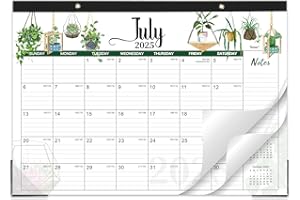TERSUS Desk Calendar 2025-2026 - Monthly Desk/Wall Calendar, JUN. 2025 - AUG. 2026, Desk Top Calendar 25-26, 17" x 12" Large Desk Calendar with Cutting Lines, Corner Protectors, Notes Section for home, office, and school.