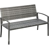 Panca In Vimini Patioflare Jackie Per Esterno - Resina Intrecciata, Nero - Seduta Per 2, Struttura In Acciaio - 3