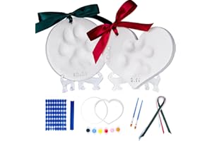 Tubuui Clay Paw Print Kit for Dogs Cats (Makes 2), Pawprint Keepsake Kit,Baby Hand and Footprint Ornament with Clay Imprint,DIY Dog Paw Print,Personalized Gifts for Pet Lovers