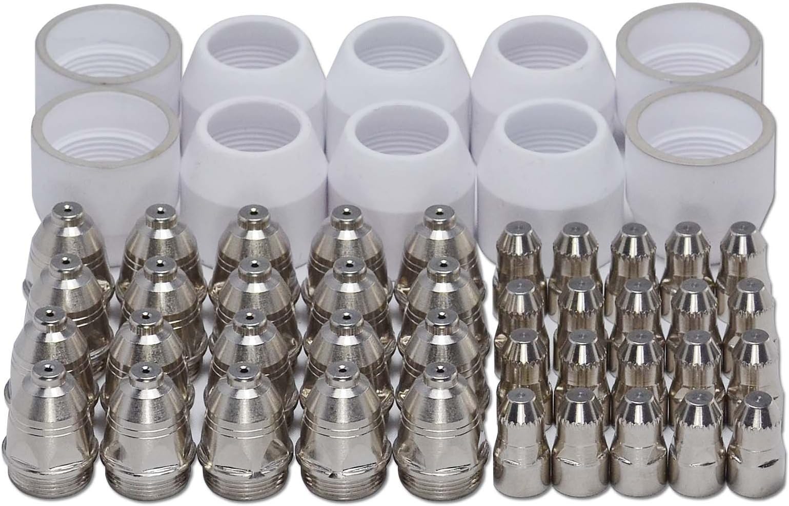 RIVERWELD P-80 Plasma Electrodes with Hafnium Wire & Plasma Cutting Nozzle Tips 0.059" & 1.5mm 100A Electrodes Shield Cup Torch Consumables Kit 50pcs