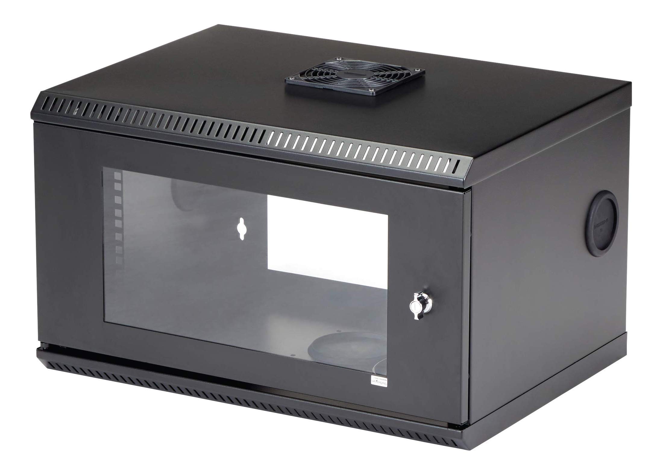 6U Wall Mount Network w/ Lockable Door and Fan for