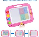 SGILE Large Magnetic Drawing Board for Kids 1 2 3 4 Years Pink Etch Sketch Pad view 3