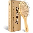 Arshray Bamboo Hairbrush with Air Hole Design Can Reduce Static Electricity,Help Hair Growth and Massage the Scalp,Effectively Deal with Knots,Dryness,Tangles