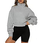 Dressmine Womens Quarter Zip Pullover Casual Long Sleeve Shirts Half Zip Sweatshirt 2025 Trendy Winter Clothes